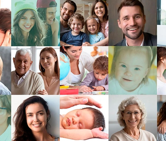 Fondazione Just - Chi siamo - Volti di persone sorridenti e serene